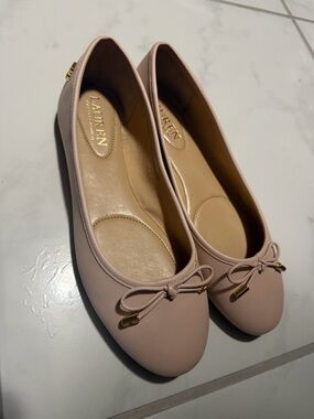 Lauren Ralph Lauren Women's Blush Pink Bow Ballet Flats
